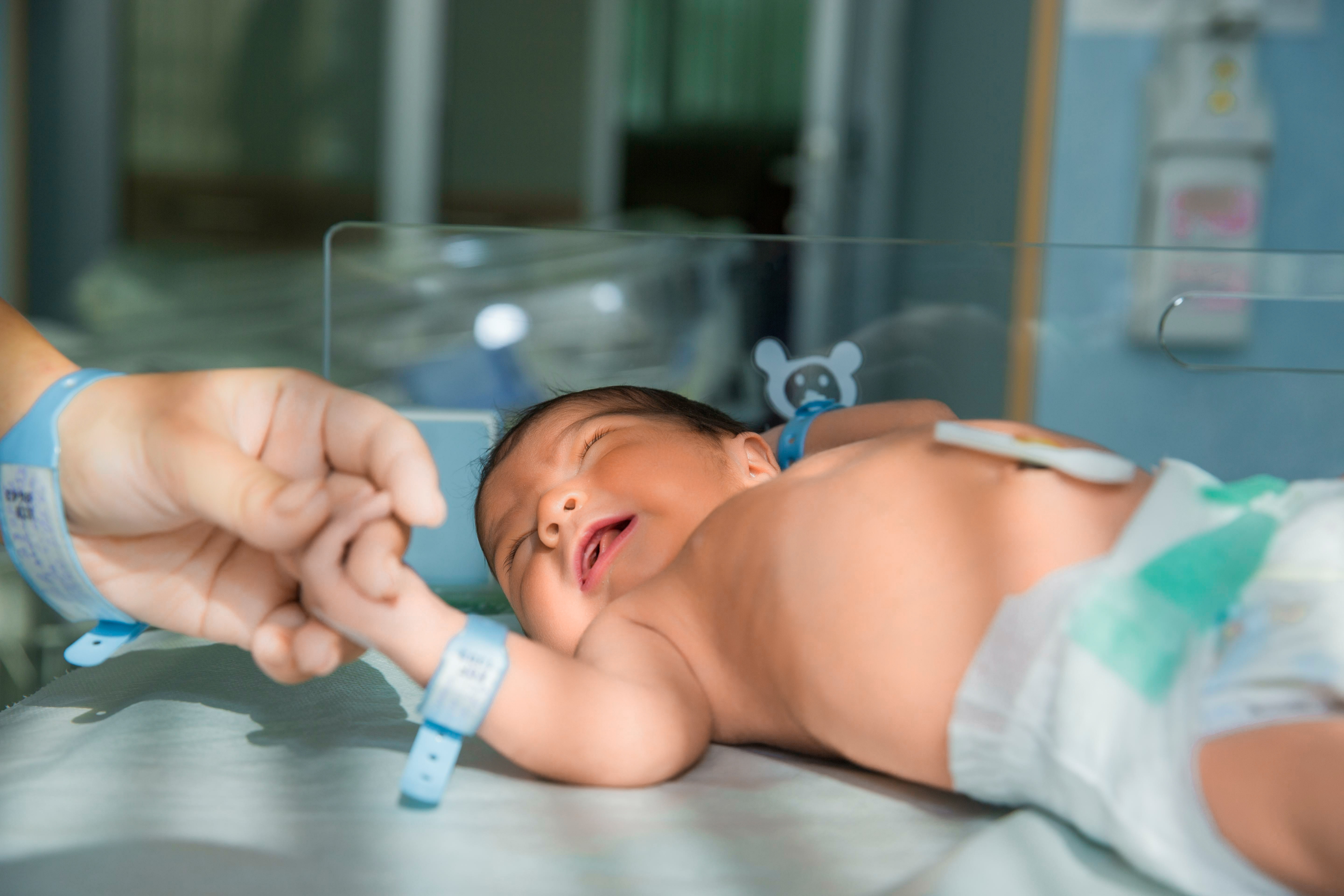 A newborn child in hospital